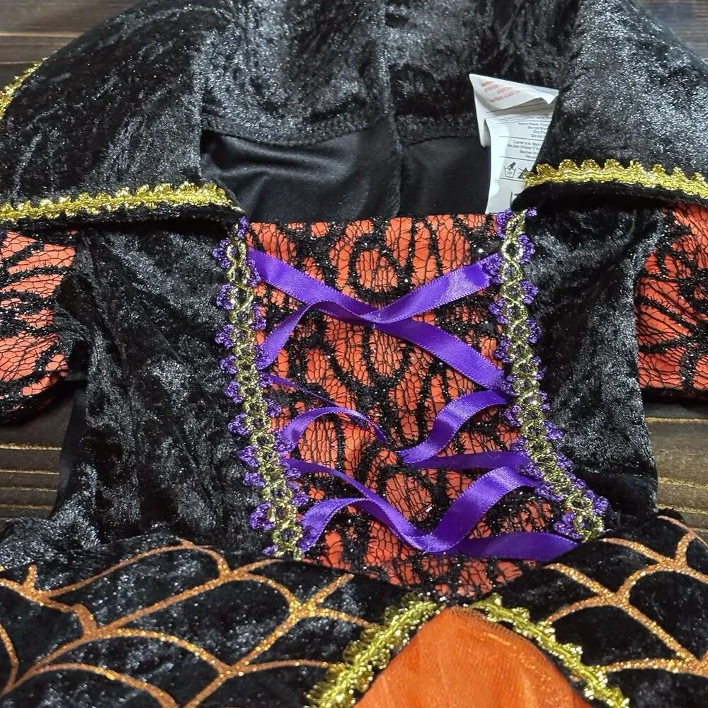 Rubie's Orange Spider Witch Girl's Small (5-6) Halloween Costume Dress Up - Picture 15 of 16